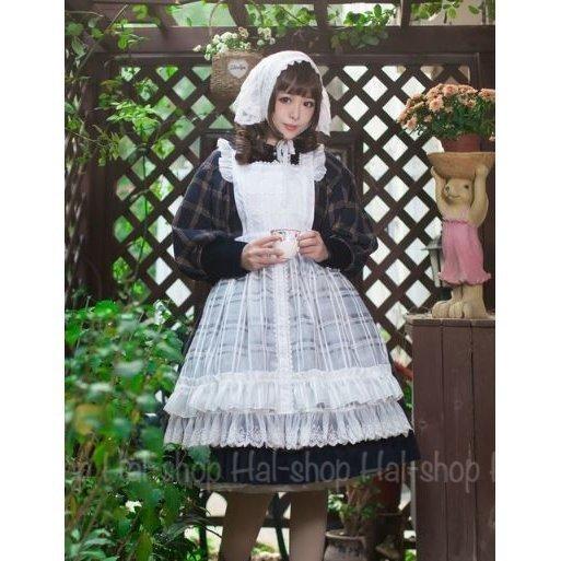 メイドさん エプロン ロリータ ロング チェック ホワイト 甘ロリ フリル ワンサイズ 清楚 かわいい 通年 春夏 フェミニン メイド リボン ファッション雑貨 Lolit Lohas Hal Shop 通販 Yahoo ショッピング