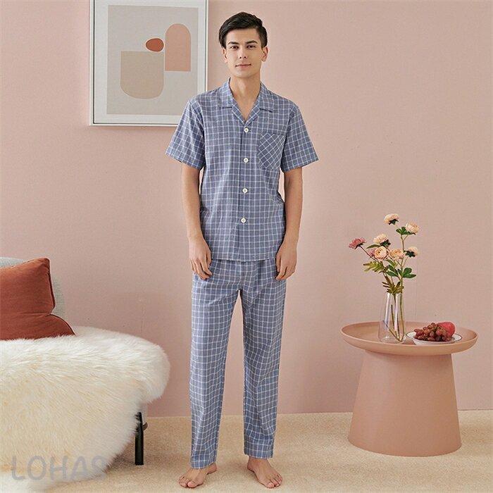 女性が喜ぶ レディース メンズ 上下セット パジャマ 春夏 コットン 男 セットアップ 上下セット 長ズボン 半袖 秋 夏 春 ルームウエア パジャマ ガーゼ 薄手 パジャマ サイズ M qhema Com