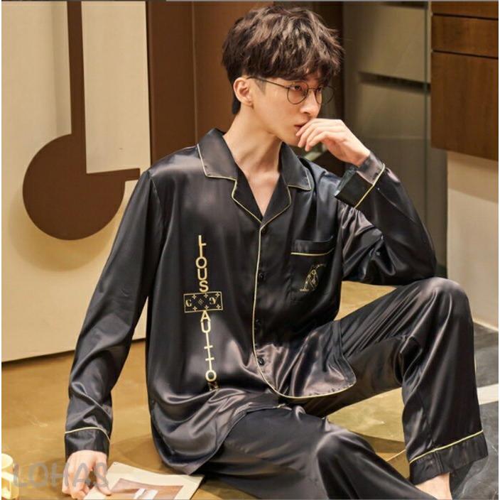 パジャマ メンズ シルク パジャマ おしゃれ プレゼント サテン シルク パジャマ メンズ パジャマ レディース ルームウェア 長袖 寝巻き 上下セット Lostg Lohas Hal Shop 通販 Yahoo ショッピング