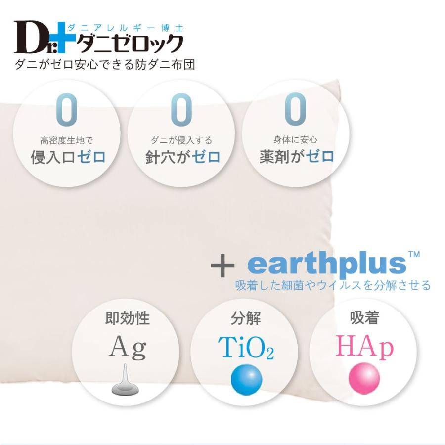 ダニゼロック アースプラス ベッドシーツ ボックス タイプ ダブル 140