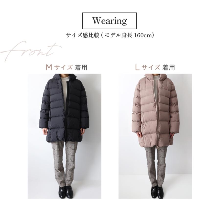 ダウンコート レディース ダウン90％ ブラック トープ ダウン コート