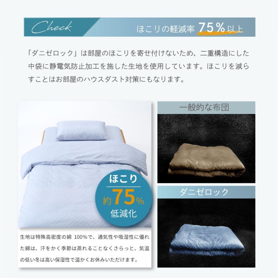 掛け布団カバー ダブル 190×210cm 防ダニ布団 ダニゼロック 防ダニ
