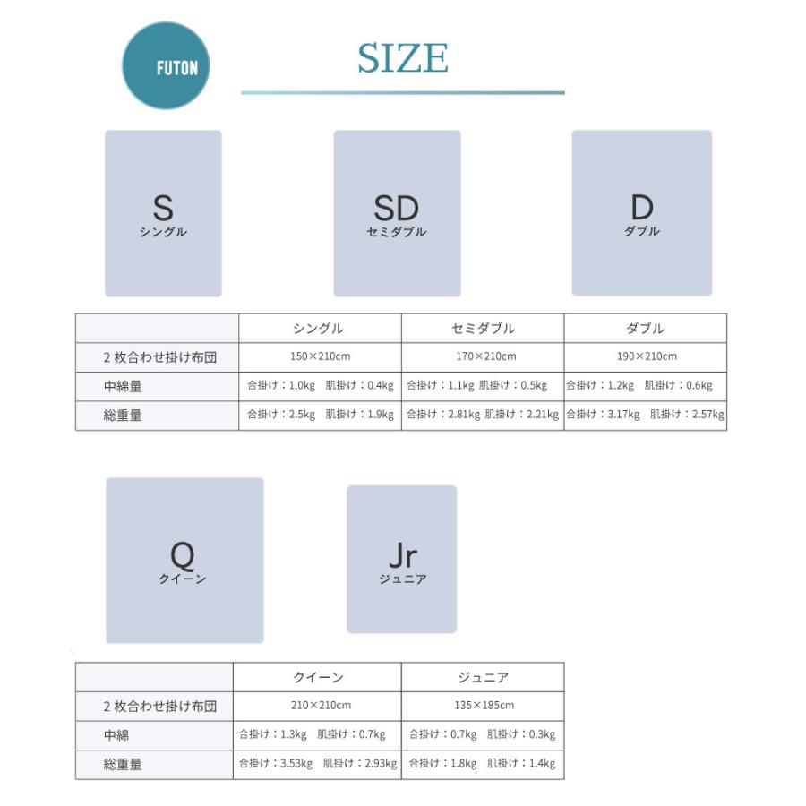 ダニゼロック 洗える 2枚合わせ 掛け布団 (洗濯ネット付) クイーン 210