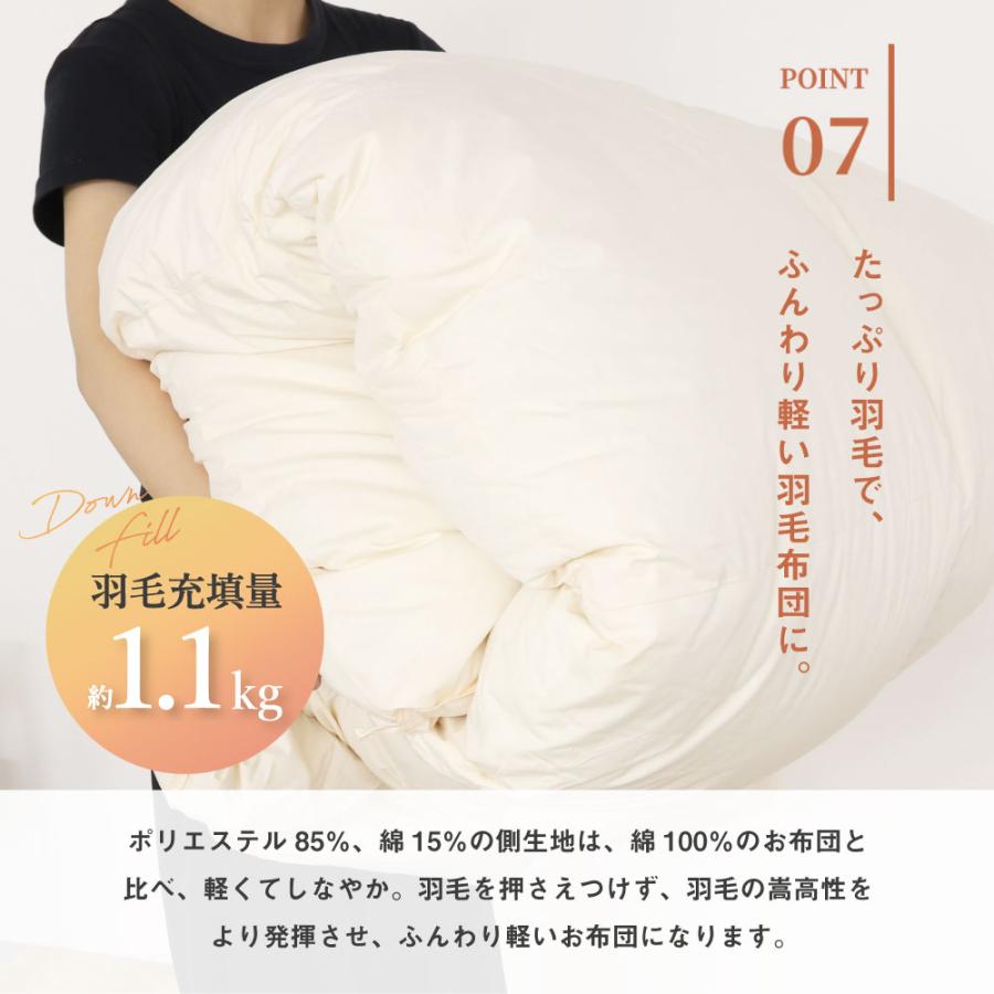 販売終了】羽毛掛け布団 羽毛布団 リサイクルダウン セミダブルサイズ