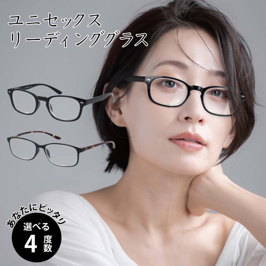 老眼鏡 おしゃれ レディース メンズ スクエア ウェリントン 黒