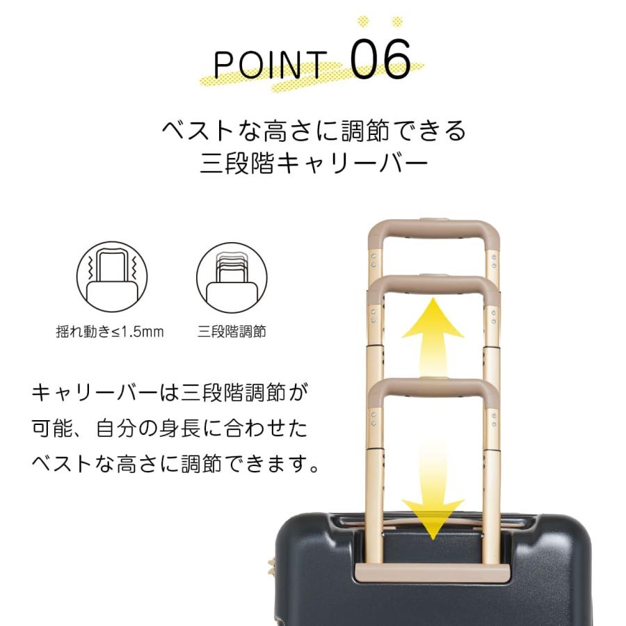 【Yahoo1位】 スーツケース 機内持ち込み モズ Sサイズ 3泊4日 キャリーケース moz ストッパー 静音 旅行 ダブル ビジネス トラベル mz-0844-48｜lojel-japan｜15