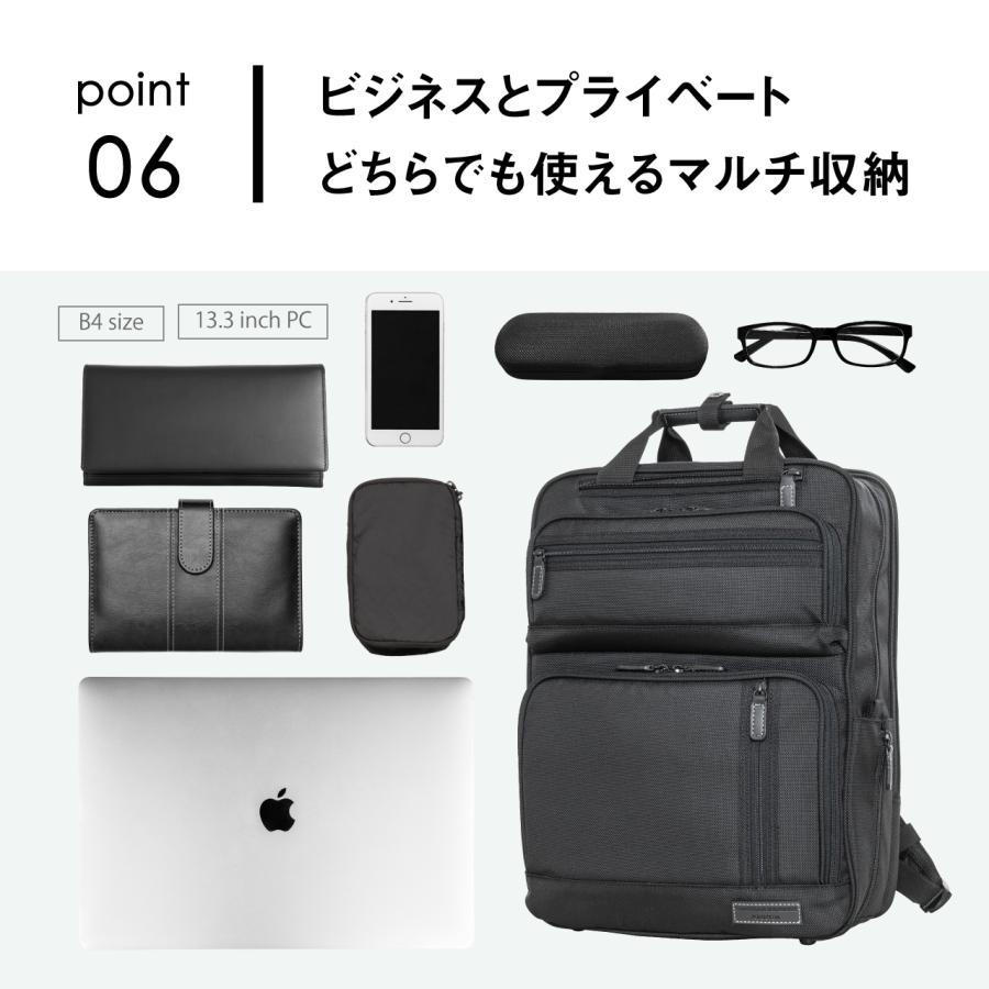 ビジネスバッグ ビジネスリュック メンズ 大容量 薄型 コンパクト A4 14インチ PC スリム おしゃれ 50代 40代 C.U.P.C PO-4818｜lojel-japan｜09