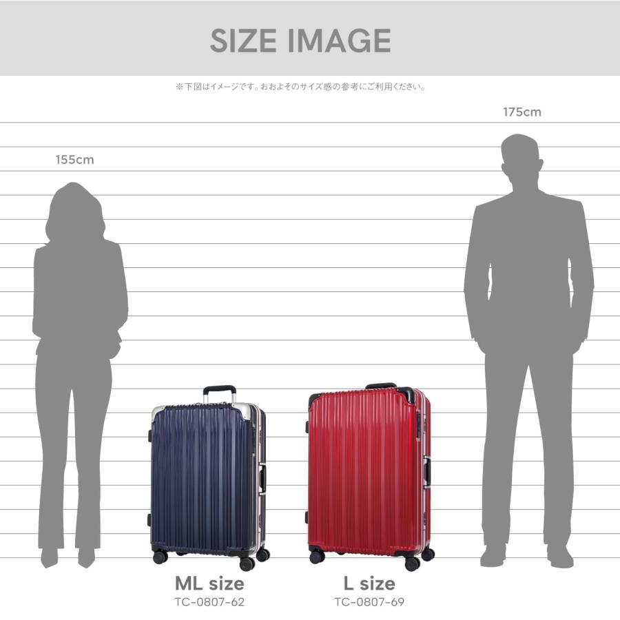 【Yahoo1位】 スーツケース Lサイズ  7泊以上 1週間以上 大型 キャリーケース ストッパー 静音 フレーム 旅行 ビジネス トラベル｜lojel-japan｜17