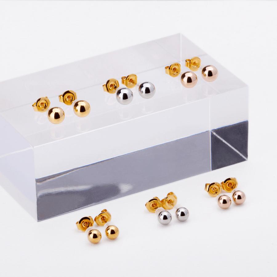 18金 ピアス 金属アレルギー対応 選べる5サイズ×3カラー k18