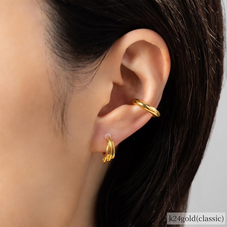 K18 】ゆらゆらループ ゴールド ピアス 0.6g 18金