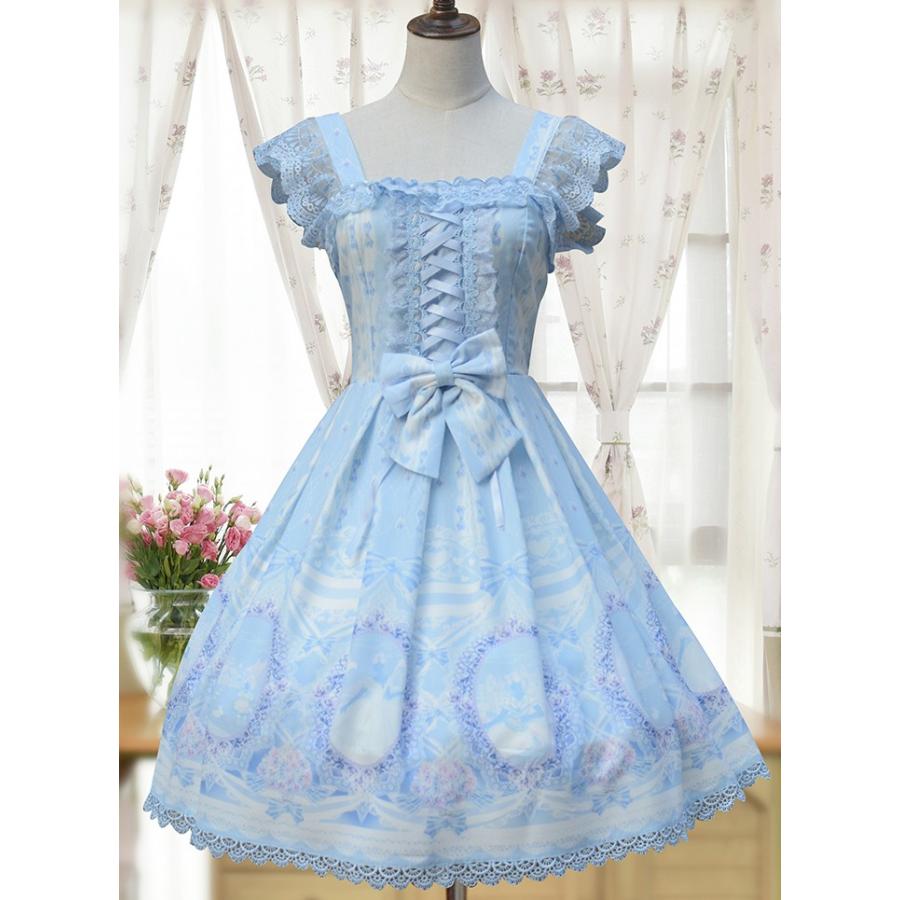 一部即納】ロリータ服 童話柄ジャンパースカート jsk ジャンスカ 一部即納】ロリータ服 童話柄ジャンパースカート jsk ジャンスカ