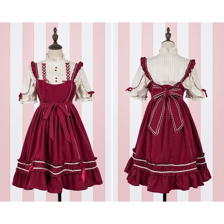 一部即納あります ロリータ バックリボン ジャンスカ シンプル 甘ロリ フリル ハイウエスト リボン ワインレッド ブラック ピンク S L ロリィタ ひざ丈 Cnalb414 Luxury ラグジュアリ 通販 Yahoo ショッピング