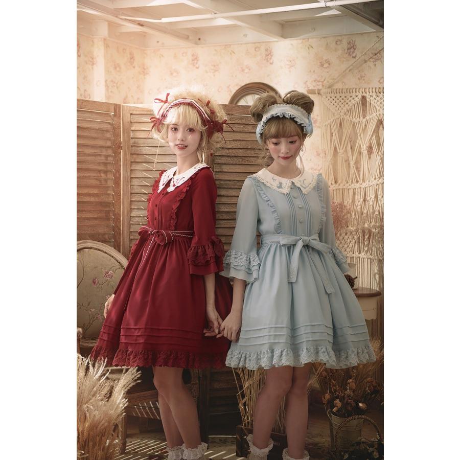 初回限定 ロリータ 姫袖 ワンピース Op リボン フリル 七分袖 ひざ丈 ミモレ丈 ロリータファッション ロリィタ ドレス S M L 418 希少 Atinkaonline Com
