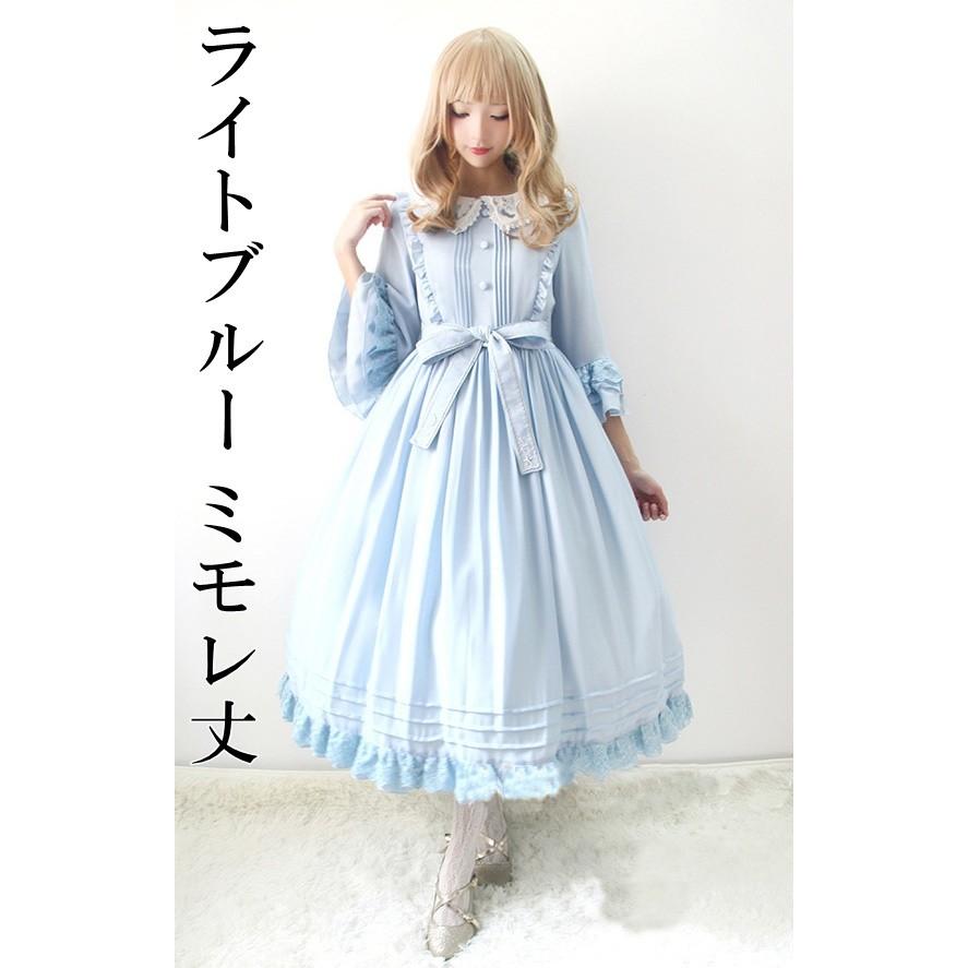 ロリータ 姫袖 ワンピース Op リボン フリル 七分袖 ひざ丈 ミモレ丈 ロリータファッション ロリィタ ドレス S M L 418 Cnalb418 Luxury ラグジュアリ 通販 Yahoo ショッピング