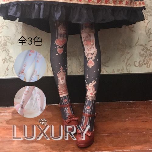 ロリータ Krad Lanrete ハートうさぎタイツ 甘ロリ 姫ロリ 秋冬 即納 現品限り】ロリータ服 Krad Lanrete ハートうさぎタイツ フリル