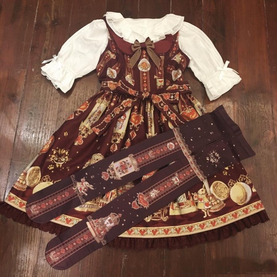 即納 現品限り】ロリータ服 Krad Lanrete ハートうさぎタイツ フリル