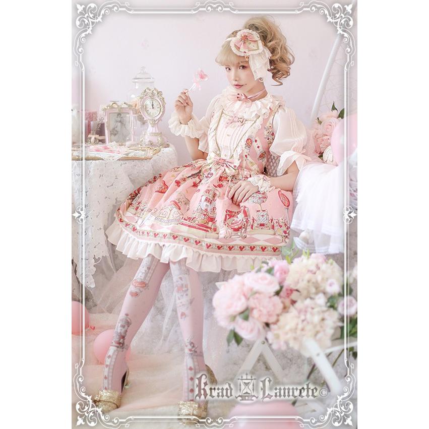 ロリータ Krad Lanrete ハートうさぎタイツ 甘ロリ 姫ロリ 秋冬 即納 現品限り】ロリータ服 Krad Lanrete ハートうさぎタイツ フリル