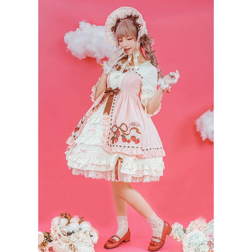 ロリータファッション Milu Forest イチゴシフォンボンネット ボンネットのみ リボン フリル ボンネ 甘ロリ 小物 ロリータ 0614 Loli0614 Luxury ラグジュアリ 通販 Yahoo ショッピング