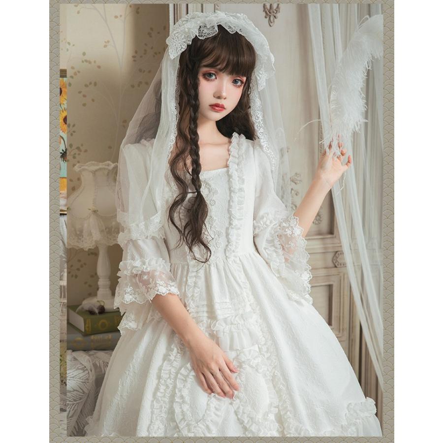 即納 現品限り ロリータ クラシカルフリル花嫁ドレスワンピース ワンピのみ 花嫁風 姫ロリ 白ロリ Loli0732 Luxury ラグジュアリ 通販 Yahoo ショッピング