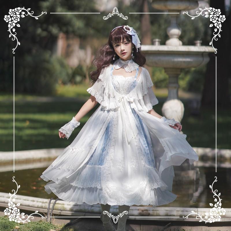 ロリータ服 NyaNya ブランド 十六夜の歌姫 フリルシースールー 半袖 カーディガン ロング 透け感 クラシカルロリータ服 エレガント ホワイト :loli099002:LUXURY-ラグジュアリ 通販 ロリータ服 NyaNya ブランド 十六夜の歌姫 フリルシースールー 半袖 カーディガン ロング 透け感 クラシカルロリータ服 エレガント ホワイト