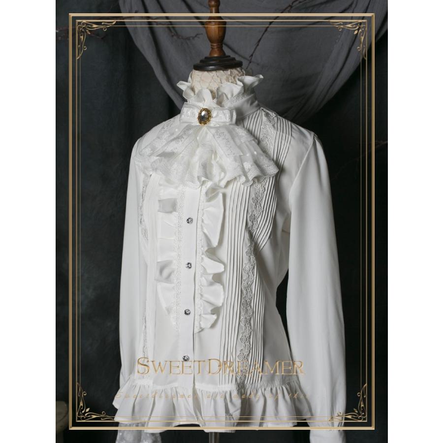 ロリータ Sweet Dreamer Vintage フリル立ち襟ブラウス ブラウスのみ 長袖 ゴスロリ 王子系 黒ロリ クラロリ Loli1004 Luxury ラグジュアリ 通販 Yahoo ショッピング