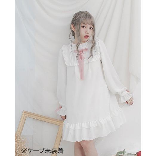 シフォンケープ付き ワンピース ケープ取り外し可能 ワンピースのみ レディース スモック フリル ロリータ 甘ロリ ゴスロリ Loli1142 Luxury ラグジュアリ 通販 Yahoo ショッピング