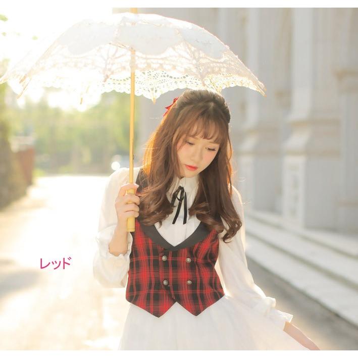 即納 現品限り】 Dolly Delly ロリータ服 チェック柄ベスト ベストのみ  