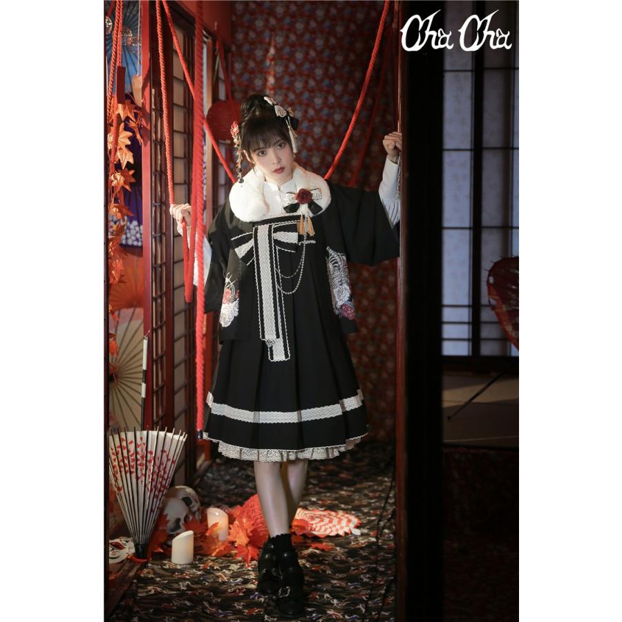 ロリータ服 NyaNya 和風 ミドル丈ジャンパースカート ジャンスカのみ 