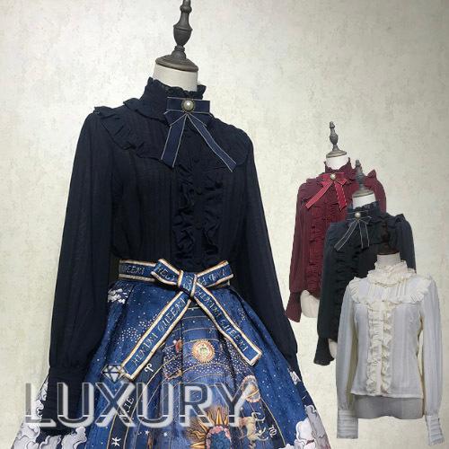 オンライン店舗 ロリータファッション Hinana Queena 星の予言 ゴシック ロリータ服 ブラウス Luxury ラグジュアリのロリータ ファッション ブラウスのみ コスプレ衣装 トップス ゴスロリ クラロリ クラシカル 長袖 フリル ロリータ クラロリ Loli1566 Luxury