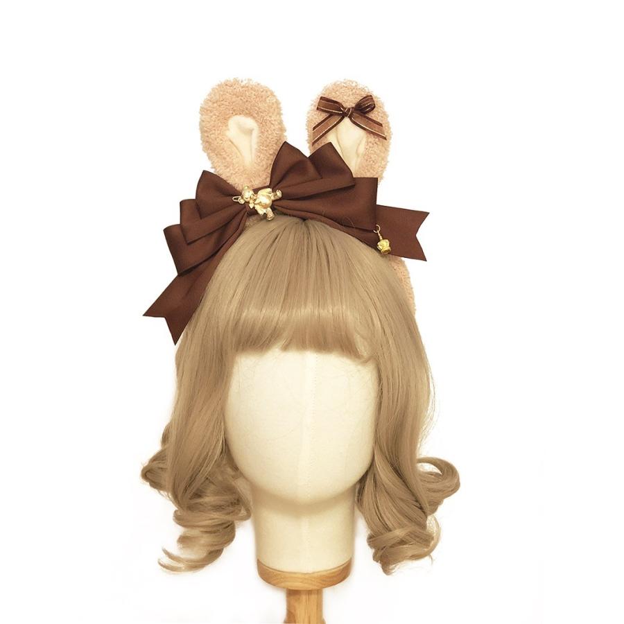 ロリータ うさ耳カチューシャ ティラミスカラー クマ モコモコ かわいい 甘ロリ メイド コスプレ ウサギ Loli1765 Luxury ラグジュアリ 通販 Yahoo ショッピング