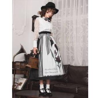 目玉 送料無料 ロリータ Cyan Lolita スカート ミモレ丈 クラシカル ロリータファッション モノトーン ドーリー 花柄 プリント Aライン ゴシック おでかけ 春夏 Loli45 人気第6位 Donaldsoneducation Com