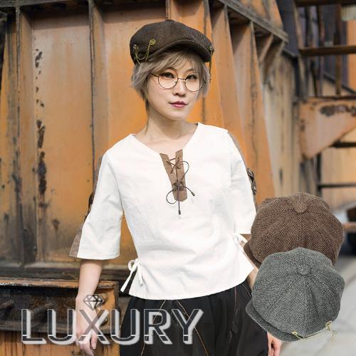スチームパンク帽子 キャスケット ハンチング グレー ブラウン ヘリンボーン かわいい カジュアル ロリータファッション Loli2162 Luxury ラグジュアリ 通販 Yahoo ショッピング