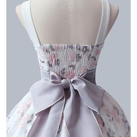 現品限り】ロリータ服 ジャンスカ ホワイト 華ロリ コルセット ベルト 