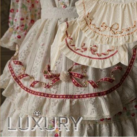 ロリータ レースエプロン2色 フリーサイズ Sweetdreamer レッド イエロー 通年 リボン ビジュー パール ゴシック ロリータ服 かわいい ファッション雑貨 フリーサイズ ラブリー 通年 小物 Loli2476 Luxury ラグジュアリ 甘ロリ フェミ