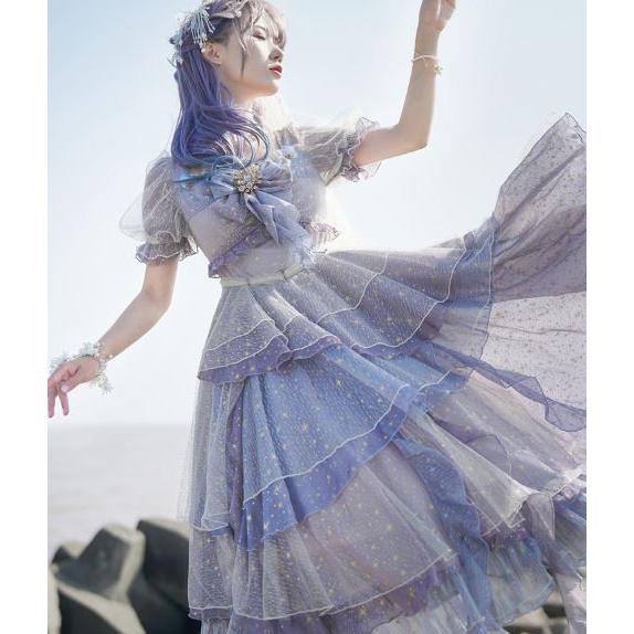 ロリィタ　ワンピース　マーメイド柄 楽天市場】ロリータ ワンピース（ドレスのシルエットマーメイドライン