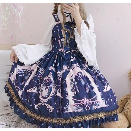 正規激安 ロリータワンピース ロリータドレス ロリータファッション ゴスロリファッション ゴスロリ 甘ロリ 姫ロリ リボン ジャンパースカート のみ お嬢様 膝丈 ひざ丈 レビューで送料無料 Habitat Jeunes Normandie Fr