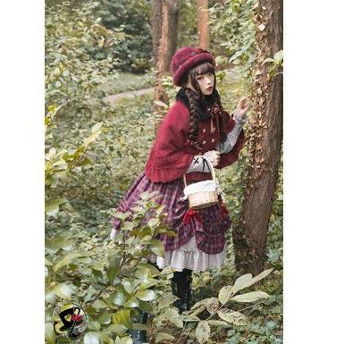 ロリータ服 ポンチョコート3色 ケープコート アウター ウール