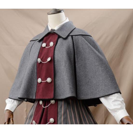 ロリータ ポンチョコート2色 ケープコート 秋冬 アウター ウール かわいい バイカラー ショート丈 パーティ おでかけ デート グレー ネイビー キュート 人気 ト Loli3265 Luxury ラグジュアリ 通販 Yahoo ショッピング