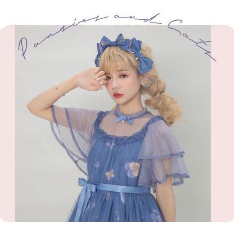即納 現品限り】ロリータ服 パンジー 半袖 ワンピース NyaNya 春秋 