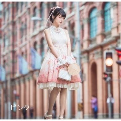 今月限定 特別大特価 ロリータ ワンピース 2色 Nyanya ジャンスカ Jsk ノースリーブ グラデーション 華ロリ チャイナドレス かわいい リボン プリント 大きいサイズ サイズ豊富 本店は Zoetalentsolutions Com