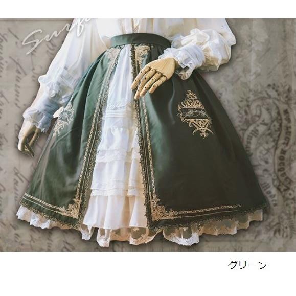ロリータ服 ロリータファッション ミディアムスカート 3色 秋冬 クラシカル クラロリ 上品 学生風 学園風 英国風 ストライプ コルセット付き ふん_4