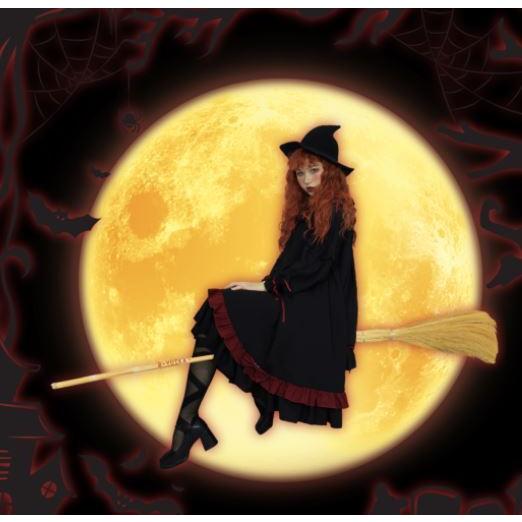 今月限定 特別大特価 ワンピース 秋冬 魔女 ゆったり ブラック ゴシック ミディアム ロング ひざ下丈 バイカラー レッド 体型カバー リボン 大きいサイズ サイズ豊富 魔法 イベント 安い購入 Www Technet 21 Org