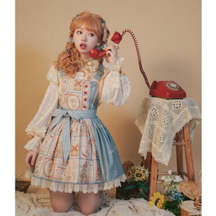 ロリータ服 ロリータファッション エプロンワンピース3色 ヒツジ  
