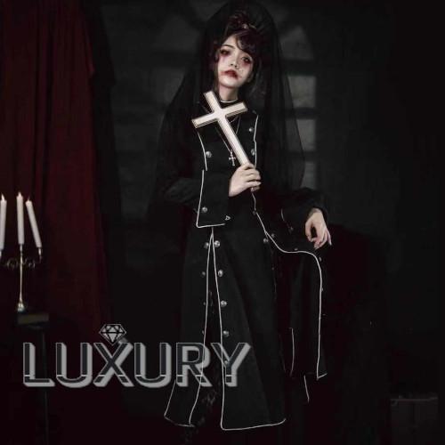 ワンピース ロング ブラック 秋冬 春秋 長袖 ゴシック おしゃれ 大きいサイズ サイズ豊富 人気 撮影 イベント ゴスロリ ロリータファッション Loli3739 Luxury ラグジュアリ 通販 Yahoo ショッピング