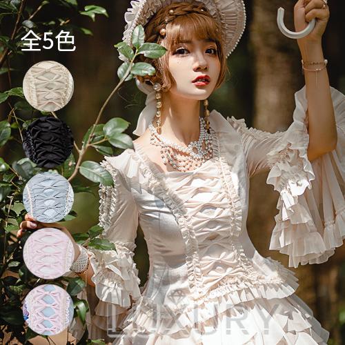 ロリータ服 ロリータファッション おリボン いっぱい 姫袖 ロリータ服 ロリータファッション おリボン いっぱい 姫袖