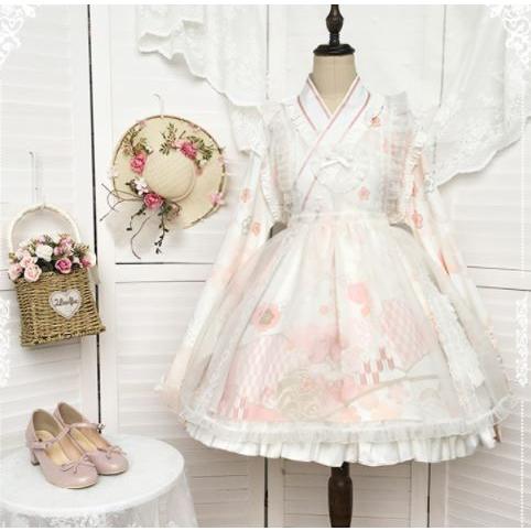 ロリータ服 ロリータファッション 和ロリワンピース 春夏 梅 花