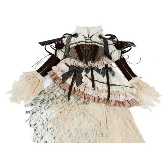匿名！送料無料！ ロリータ服 ロリータファッション ワンピース＋コルセット＋鳥かごパニエセットアップ クラシカル パンク クラロリ フィッシュテール ドレス ティアード 【IQ1761468337】(62790円)