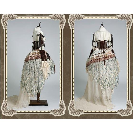 匿名！送料無料！ ロリータ服 ロリータファッション ワンピース＋コルセット＋鳥かごパニエセットアップ クラシカル パンク クラロリ フィッシュテール ドレス ティアード 【IQ1761468337】(62790円)