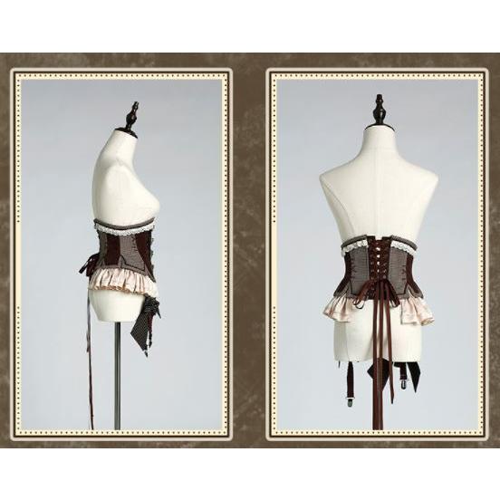 匿名！送料無料！ ロリータ服 ロリータファッション ワンピース＋コルセット＋鳥かごパニエセットアップ クラシカル パンク クラロリ フィッシュテール ドレス ティアード 【IQ1761468337】(62790円)