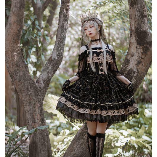 ロリータ服 ロリータファッション ドレスワンピース 2タイプ ラメ 秋冬